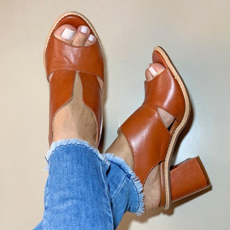 Comfortable women's block heel sandals for versatile summer style & all-day wear.