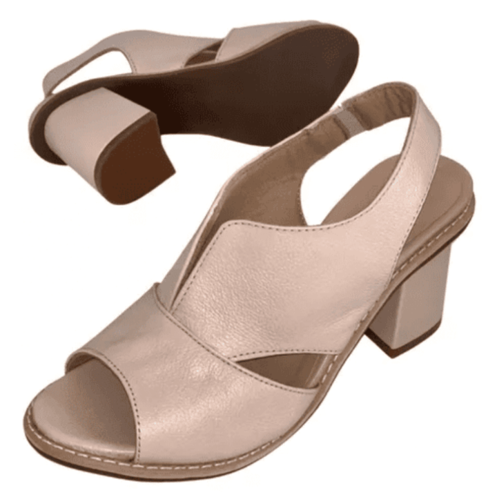 Comfortable women's block heel sandals with adjustable buckle closure. Stylish everyday footwear.