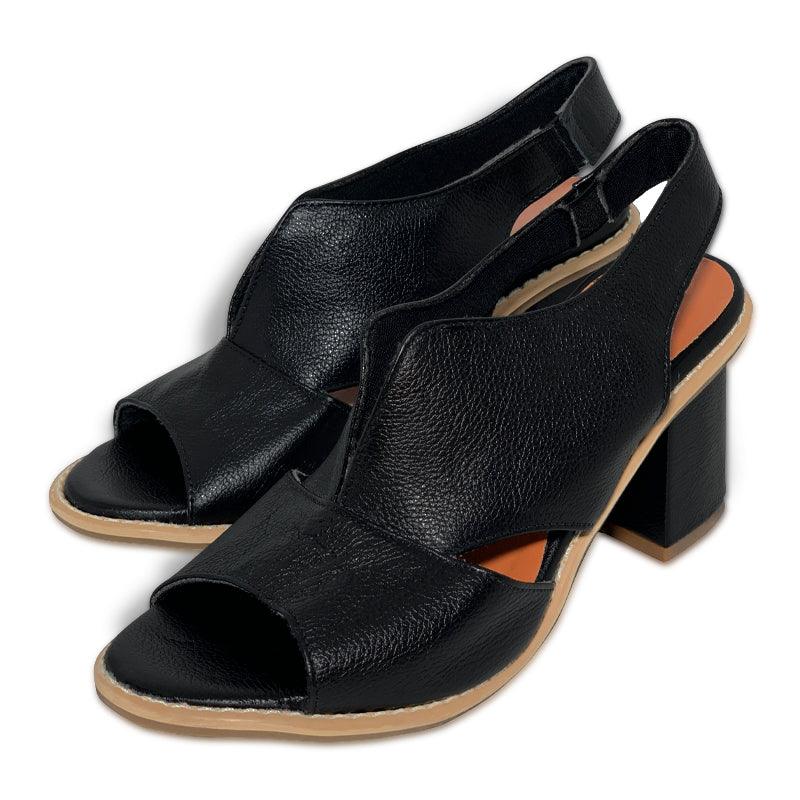 Chic women's heeled sandals, comfortable block heel for all-day wear. Versatile summer shoes.
