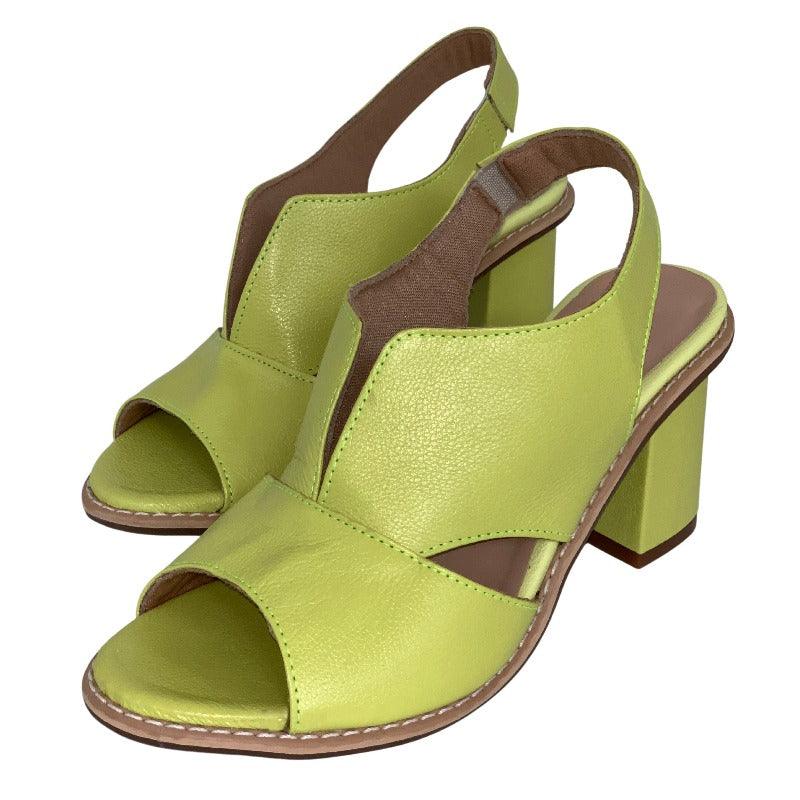 Women's comfortable block heel sandals. Versatile summer heeled sandals with buckle.