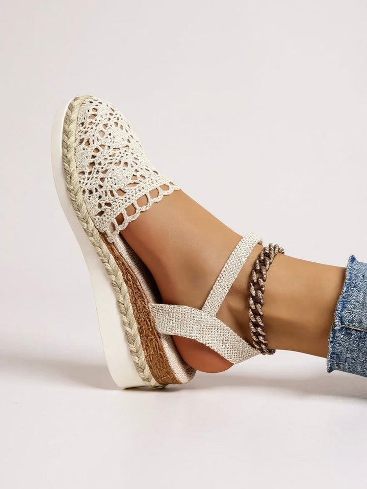 Casual women's espadrille platform sandals, bohemian style, comfortable for warm weather adventures.