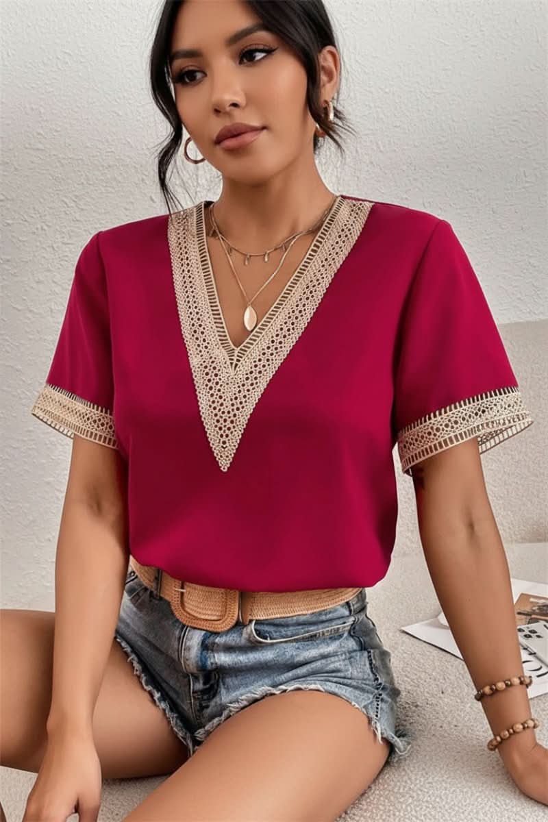 Everyday women's basic t-shirt. Comfortable classic pullover top, essential for versatile casual outfits.