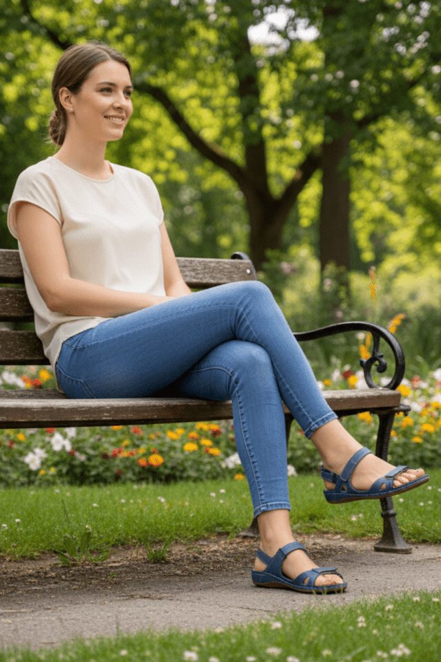 Stylish women's casual sandals with a soft footbed, designed for comfortable everyday walking.