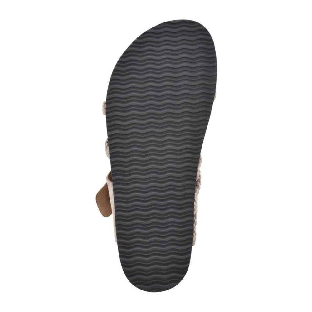 Adjustable women's braided strap flat sandals, comfortable casual footwear for summer and everyday.