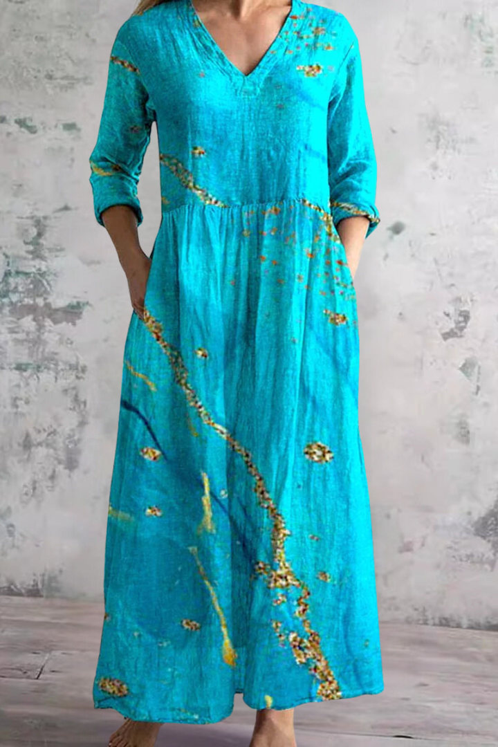 Effortless women's flowing maxi dress, a comfortable choice for spring fashion and everyday versatility.