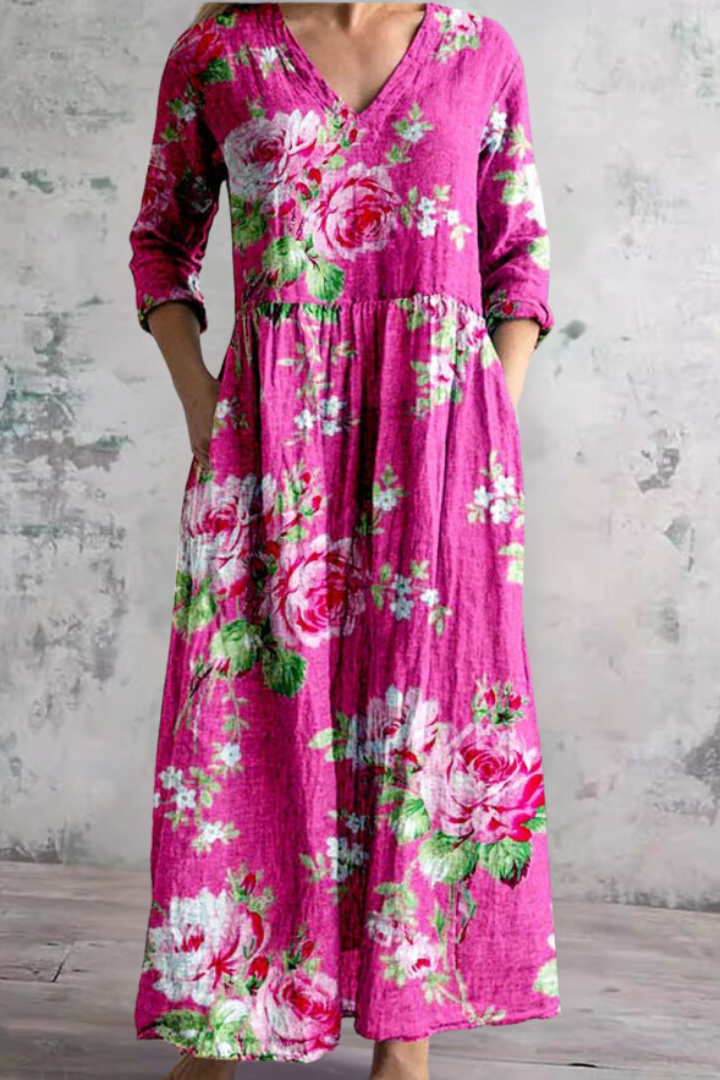 Graceful women's travel maxi dress, comfortable and flowing for effortless style on vacation or daily. 