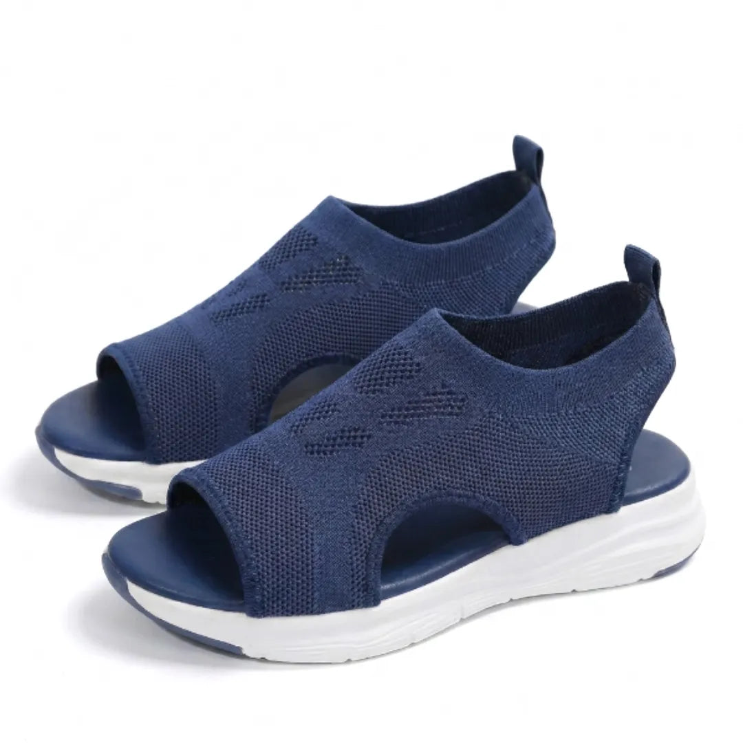 Casual women's sandals, mesh, orthopedic arch support, comfortable walking.