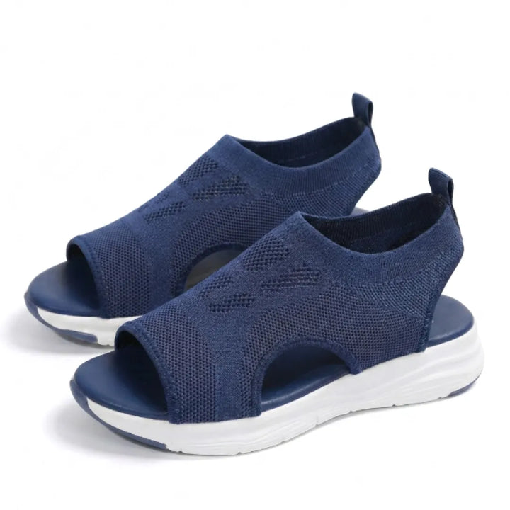 Casual women's sandals, mesh, orthopedic arch support, comfortable walking.