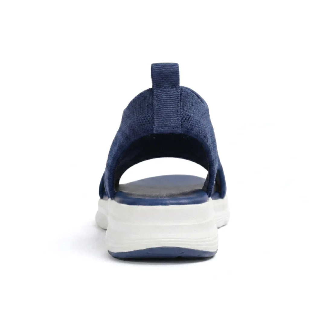 Slip-on women's orthopedic mesh sandals, breathable, arch support, casual.