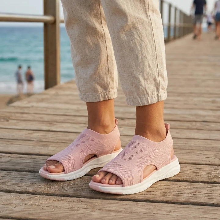 Summer women's sandals, mesh, arch support, comfortable & breathable style.