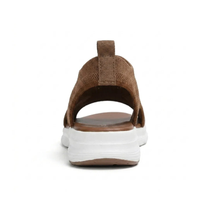 Slip-on women's mesh sandals, breathable, comfortable arch support footwear.