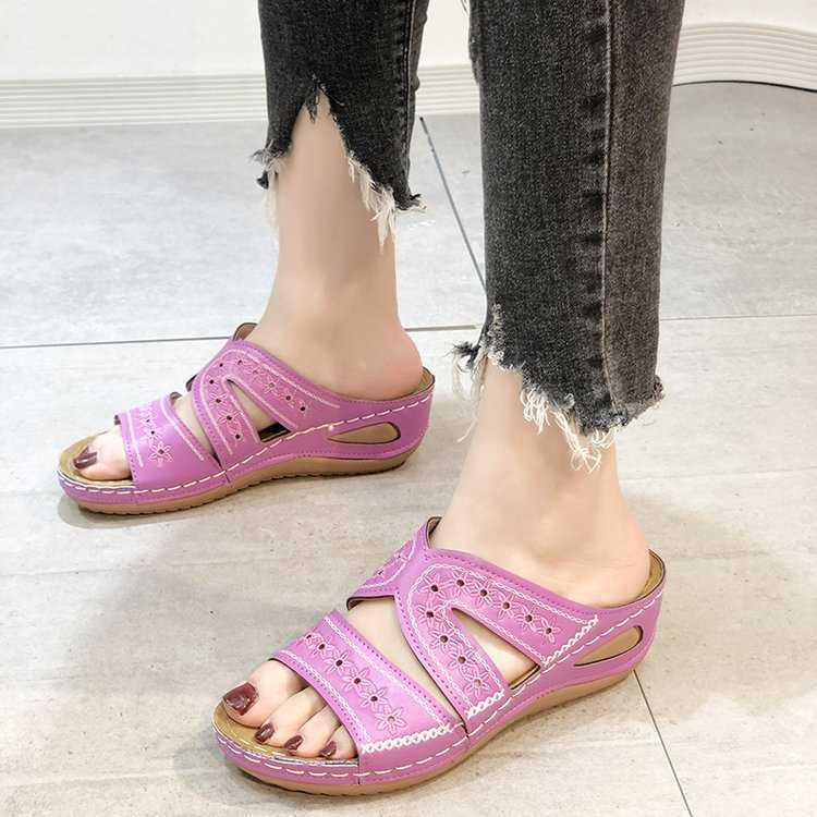 Women's comfortable open toe sandals, orthopedic design for arch support and summer wear.