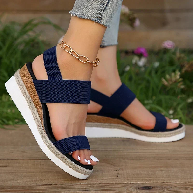 Chic & comfortable women's orthopedic platform sandals with arch support, perfect for summer casual wear.