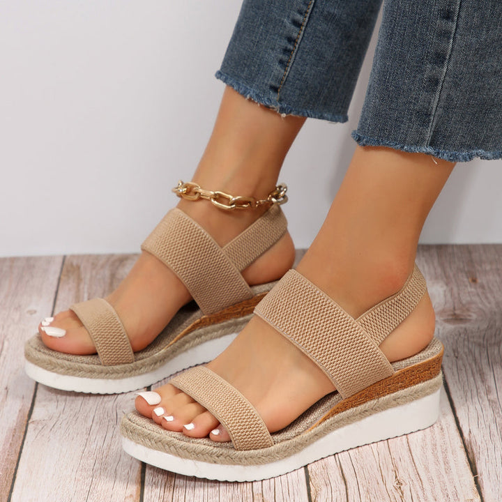 Casual women's platform sandals providing orthopedic comfort and stylish support for summer activities.