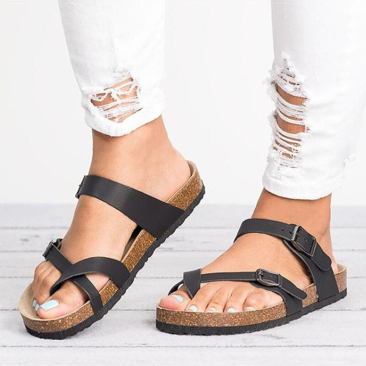 Women's comfortable orthopedic sandals with adjustable straps and arch support, ideal for summer daily wear.