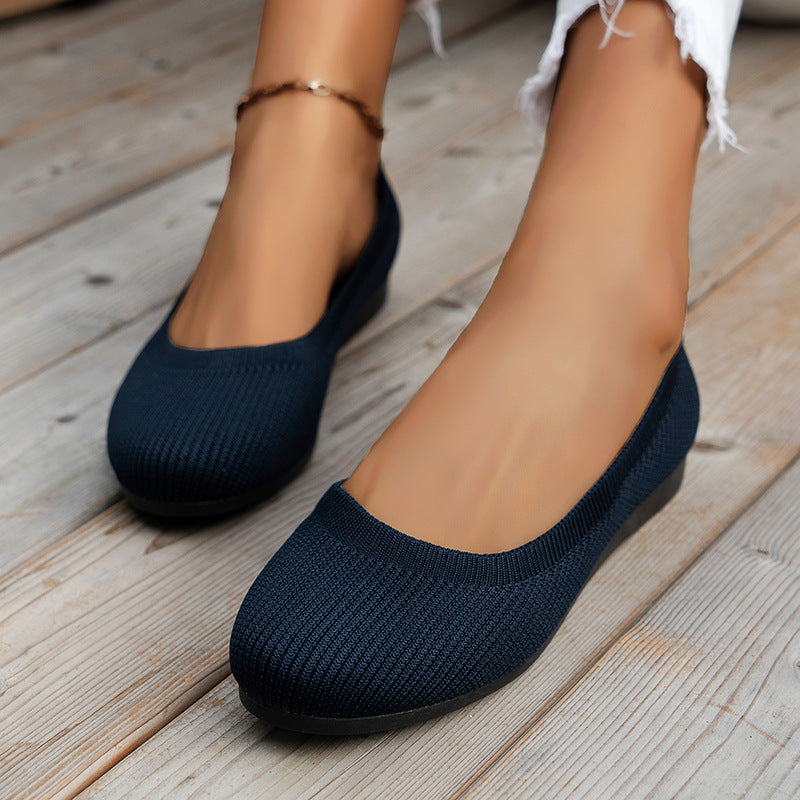 Orthopedic women's flats, slip-on design for ultimate foot comfort and support, great for walking.