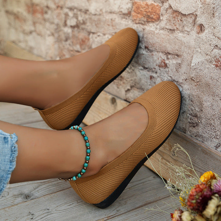 Everyday women's orthopedic slip-on flats, comfortable, stylish, and supportive casual footwear.
