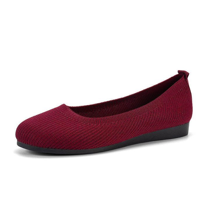 Ladies' orthopedic slip-on flats, comfortable and stylish for casual footwear and walking.