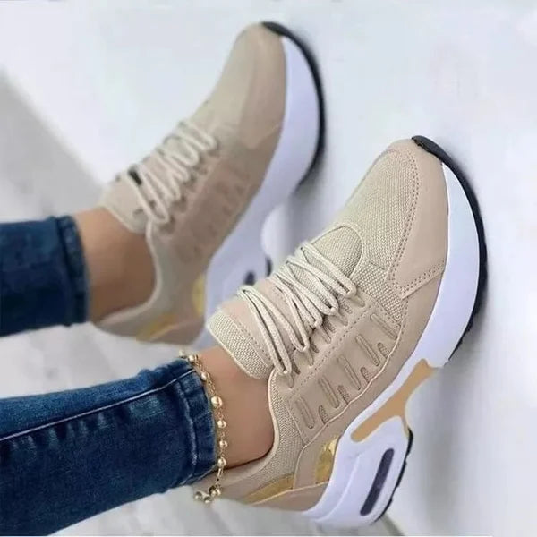 Ladies' comfortable footwear: orthopedic walking sneakers for active women seeking arch support.