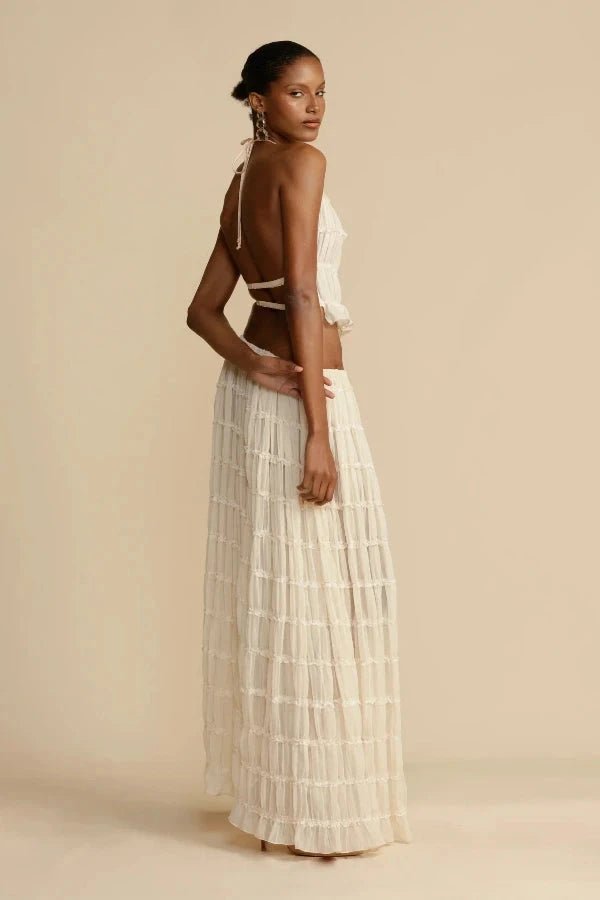 White Bliss printed women's lounge co-ord set. Cozy two-piece matching casual wear, comfortable & chic.