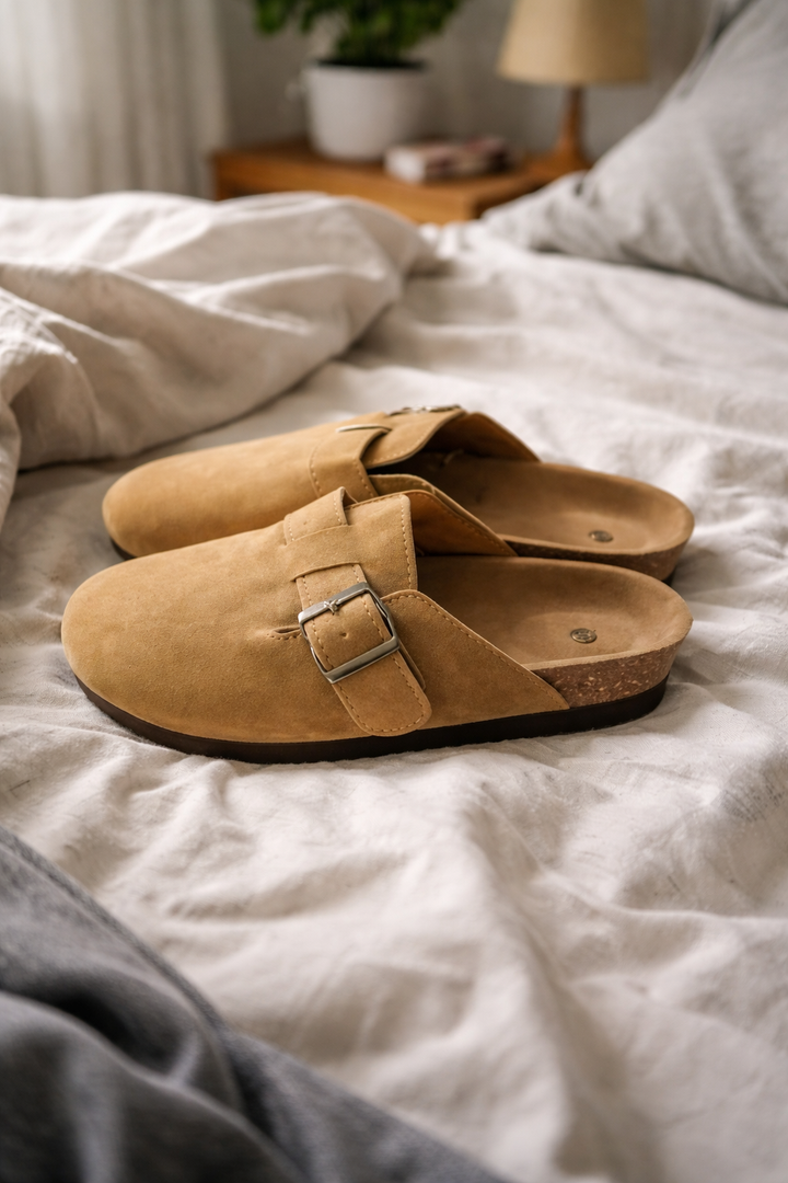 Women's comfortable slip-on clogs with buckle straps, ideal for casual summer wear & everyday comfort.