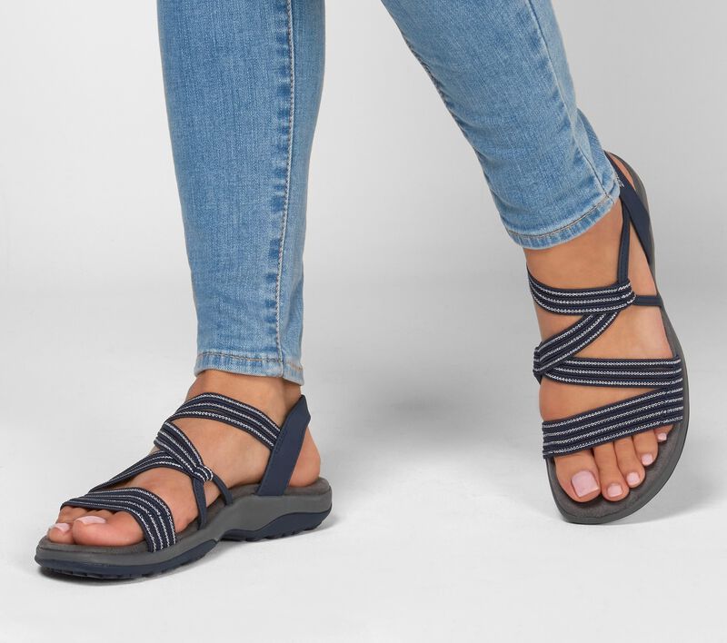 Open-toe slip-on sandals for women, featuring a cushioned footbed for ultimate comfort & lightweight design.