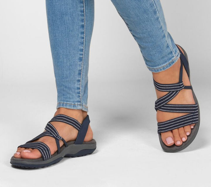 Open-toe slip-on sandals for women, featuring a cushioned footbed for ultimate comfort & lightweight design.
