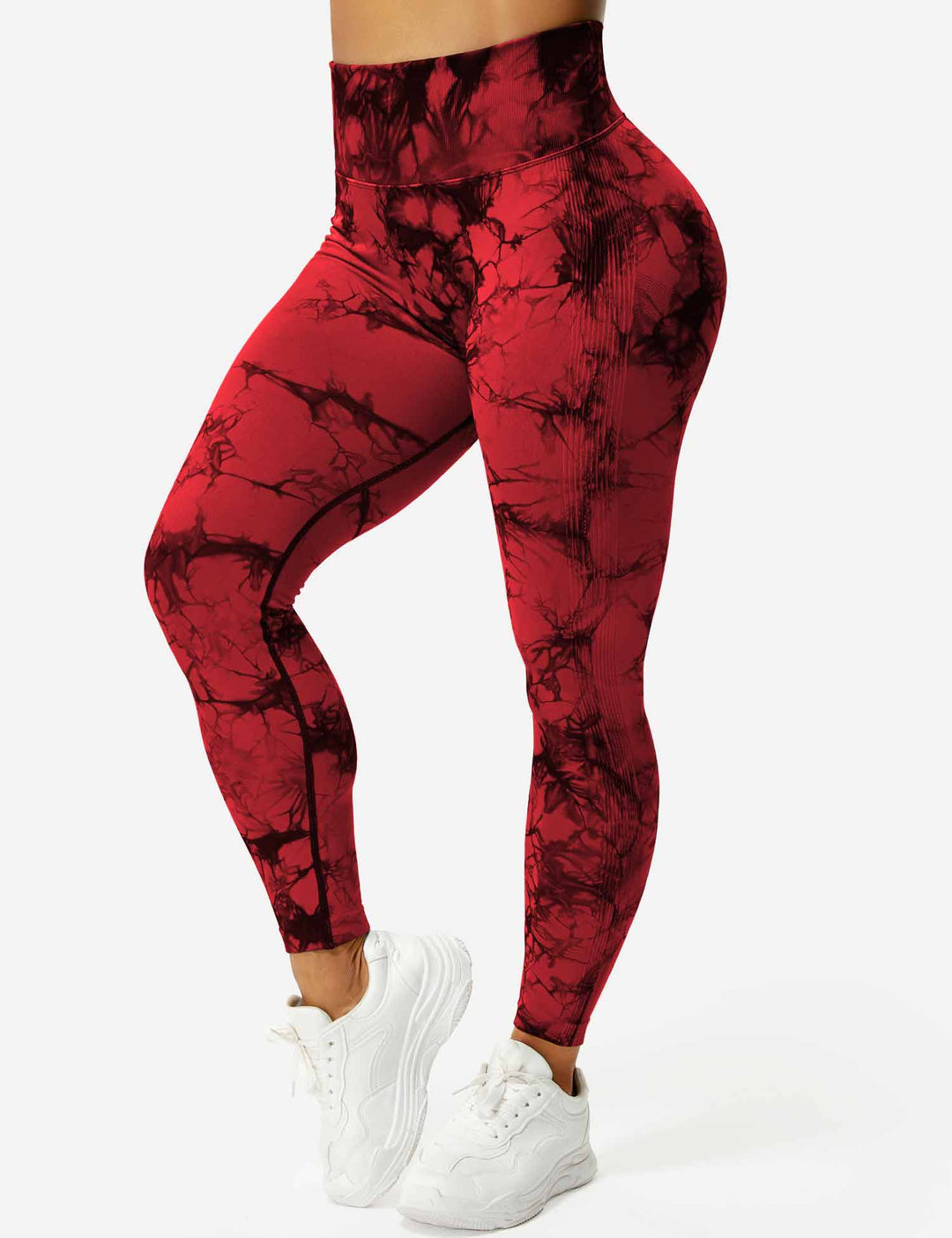 Fashionable high-waist tie dye leggings for women's style.