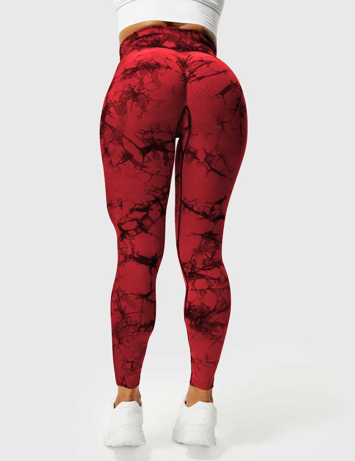 Vibrant tie dye leggings, women's stylish activewear choice.