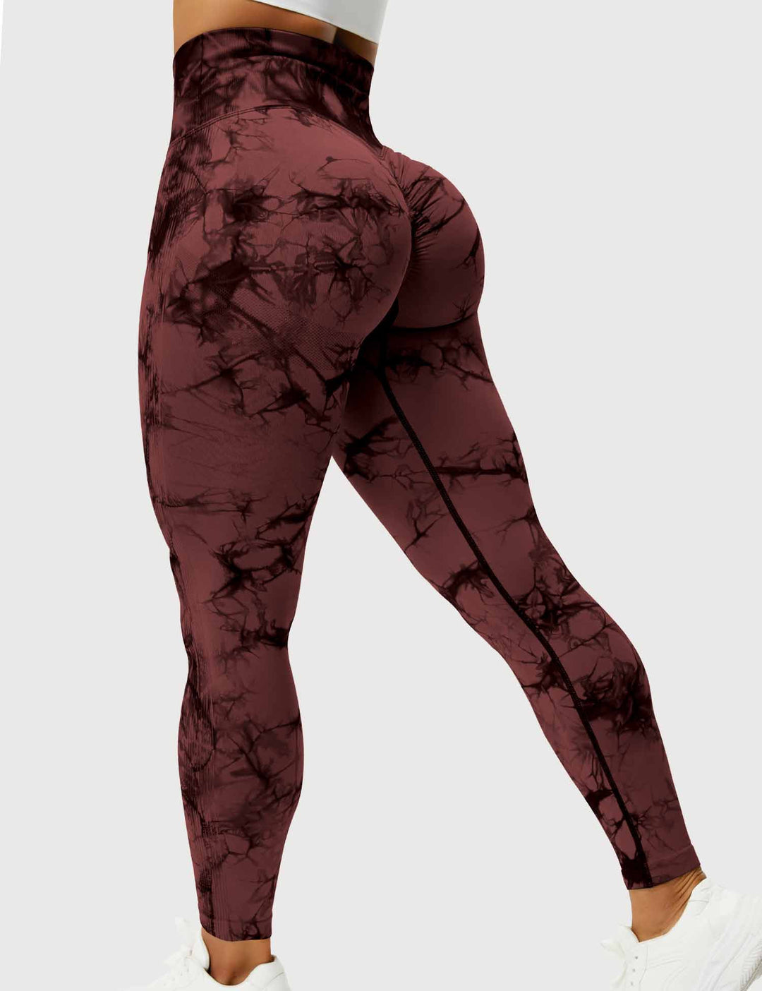 Athletic tie dye leggings for women's intense workouts.