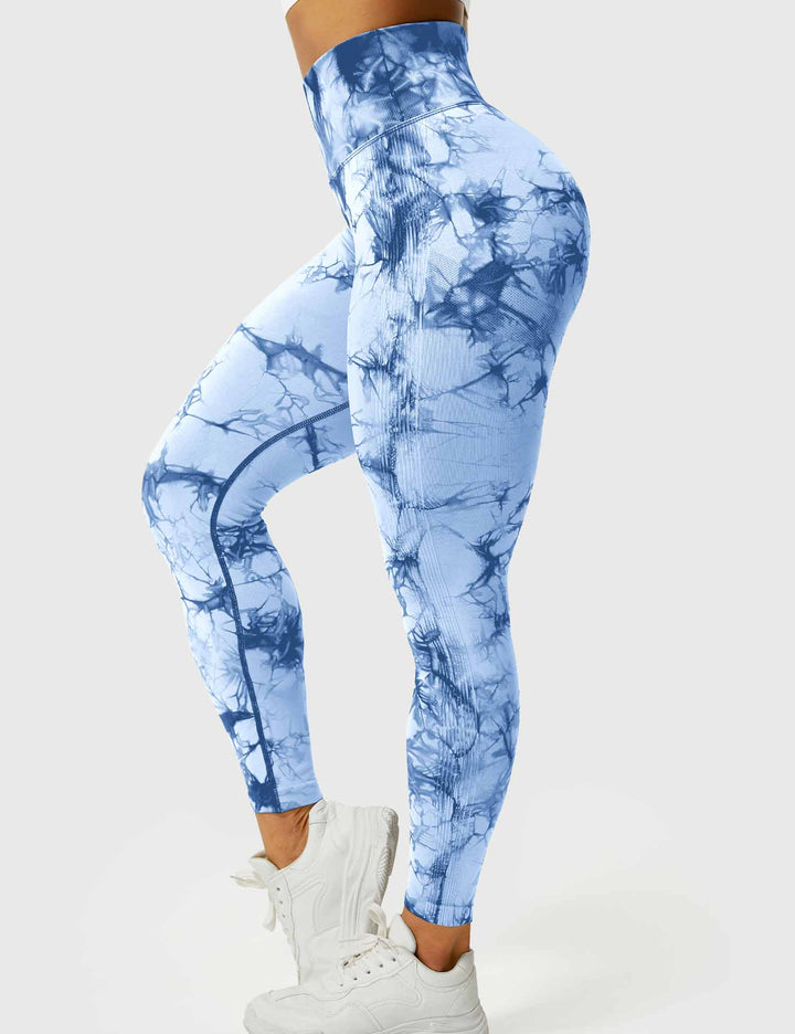 Stylish women's tie dye yoga pants, perfect for colorful fashion.
