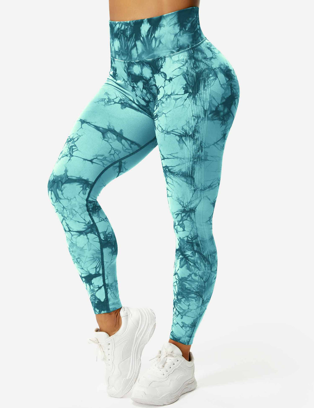 High-waist tie dye workout leggings for women's comfortable fitness.