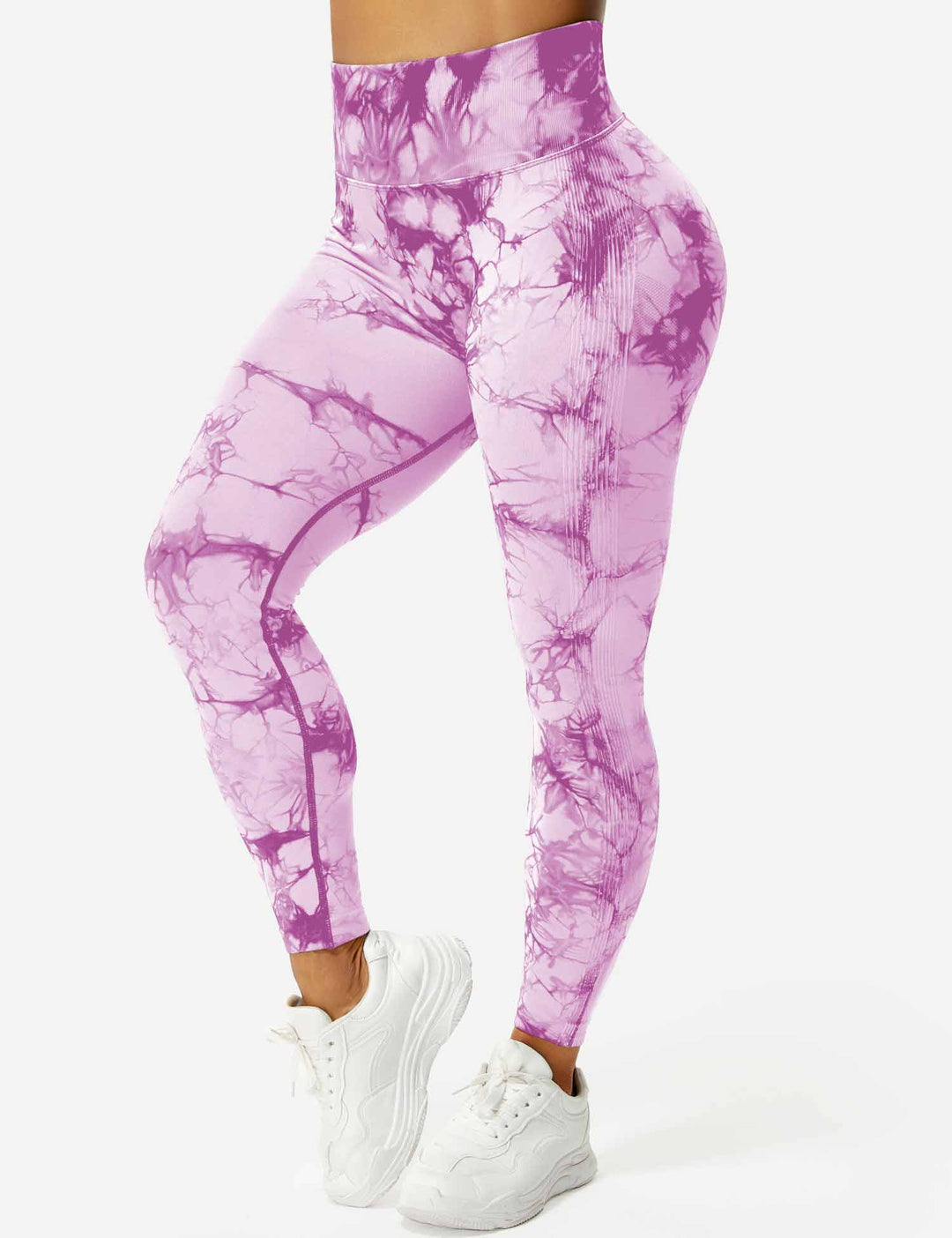 Women's athletic tie dye leggings, supportive for all workouts.