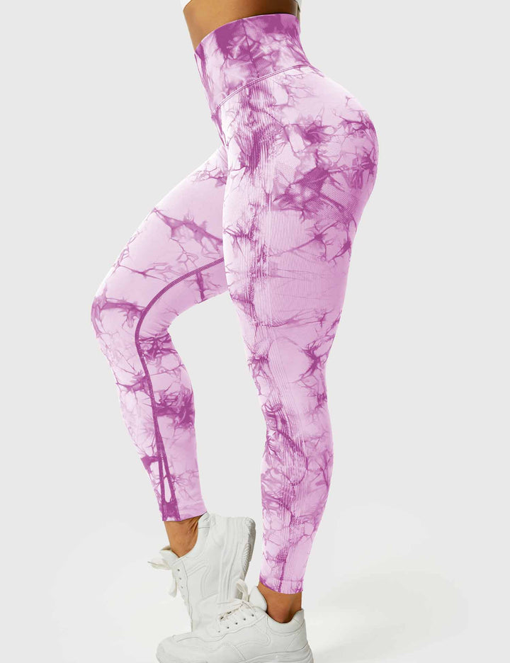 Breathable tie dye leggings for women, perfect for comfortable activewear.