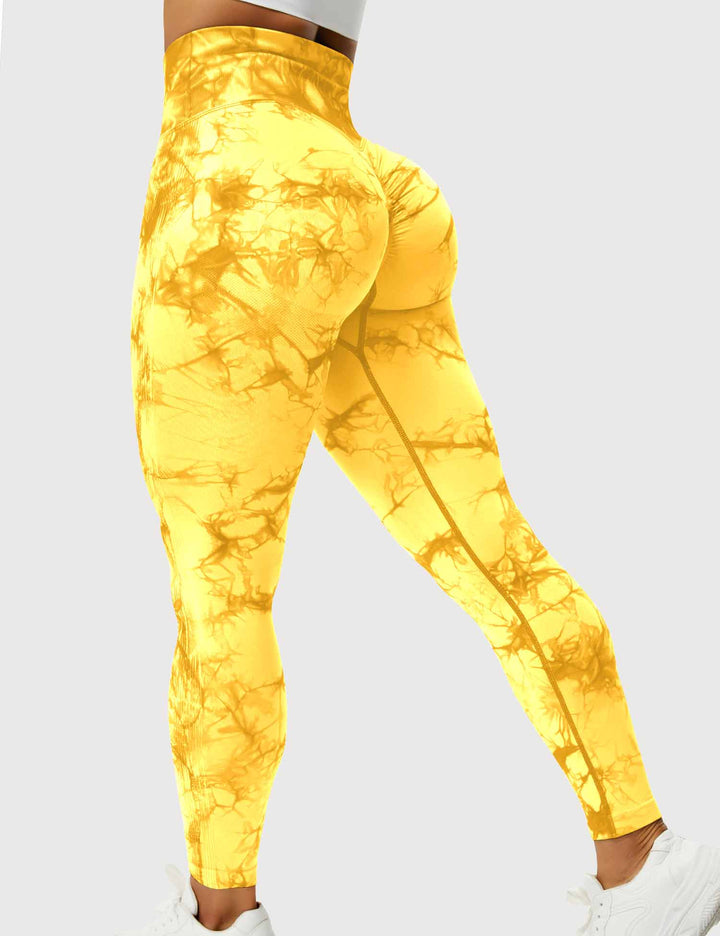 Stylish high-waist tie dye leggings for women, perfect for studio.