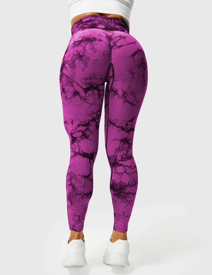 Comfortable yoga tie dye leggings for women's peaceful practice.