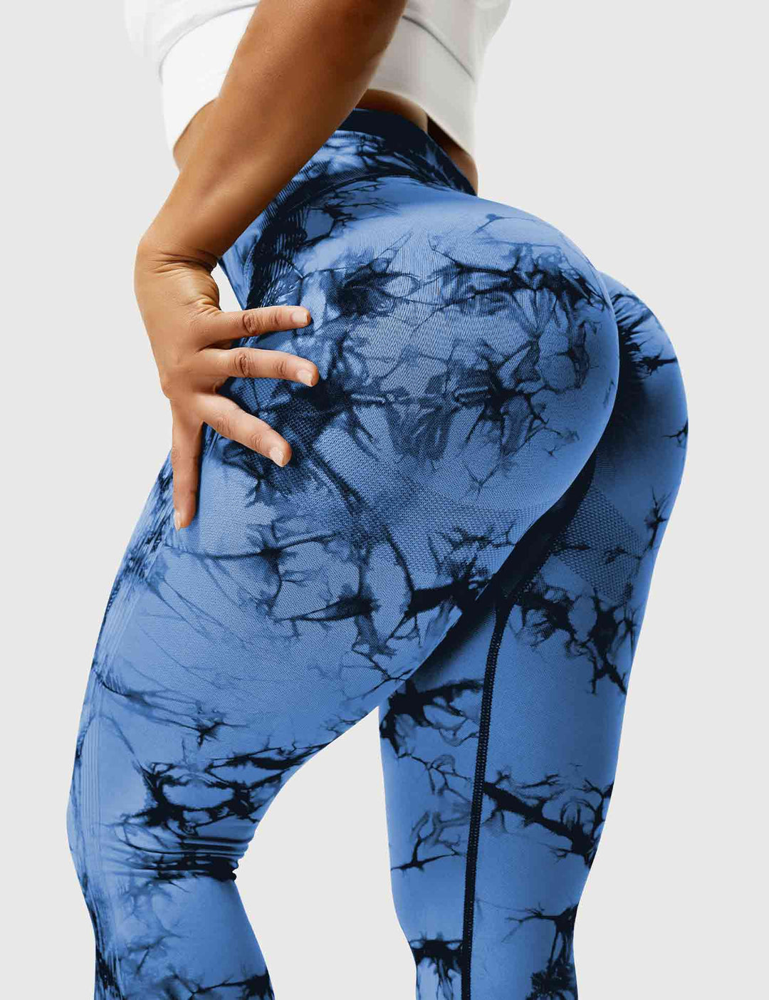 Comfortable women's leggings with unique tie dye pattern.