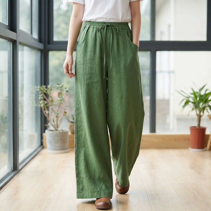 Women's comfortable wide-leg casual pants. Relaxed fit, perfect for everyday style, summer fashion, & lounge wear.