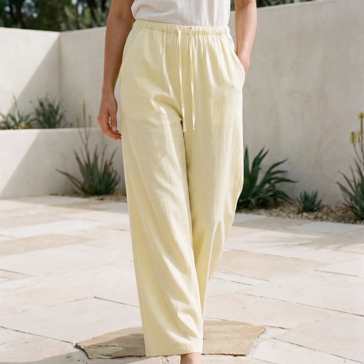 Women's comfortable wide-leg summer pants, perfect for relaxed fit casual wear.