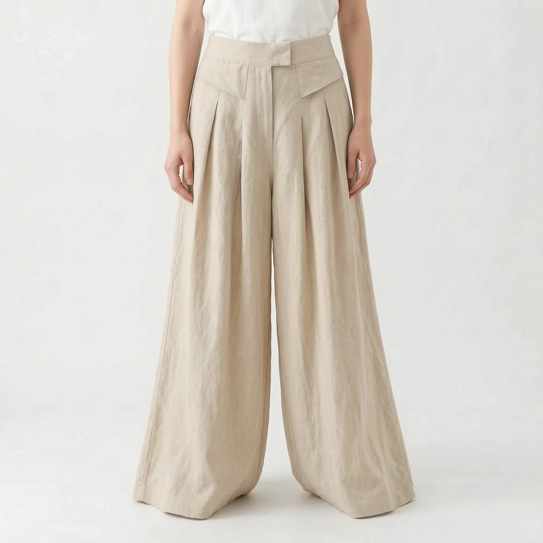 Comfortable women's wide-leg trousers, loose fit for everyday wear and casual summer fashion.