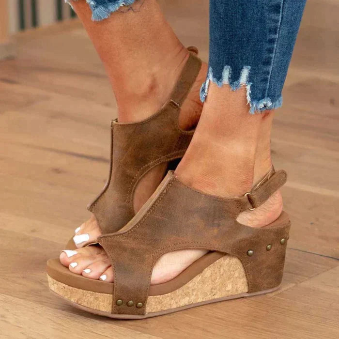 Women's comfy orthopedic wedge sandals with arch support, perfect for summer comfort and style.