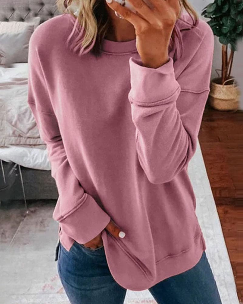 Soft women's sweatshirt, a cozy wardrobe staple offering ultimate everyday comfort.