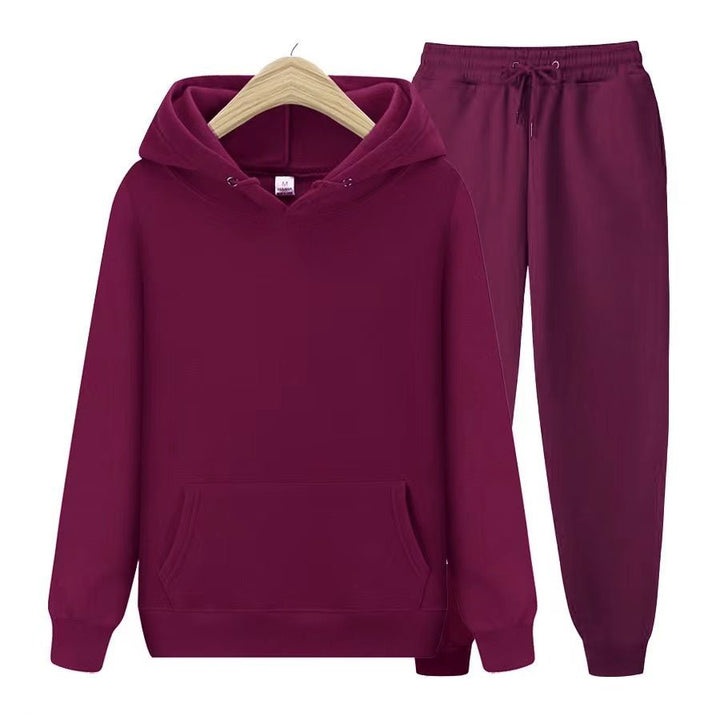 Chic women's loungewear set, a comfortable hoodie and jogger combo for modern women.