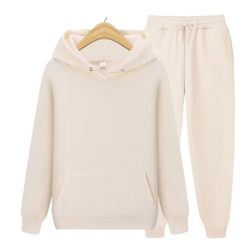Versatile women's hooded sweatshirt & jogger set, a must-have for comfort and casual style.