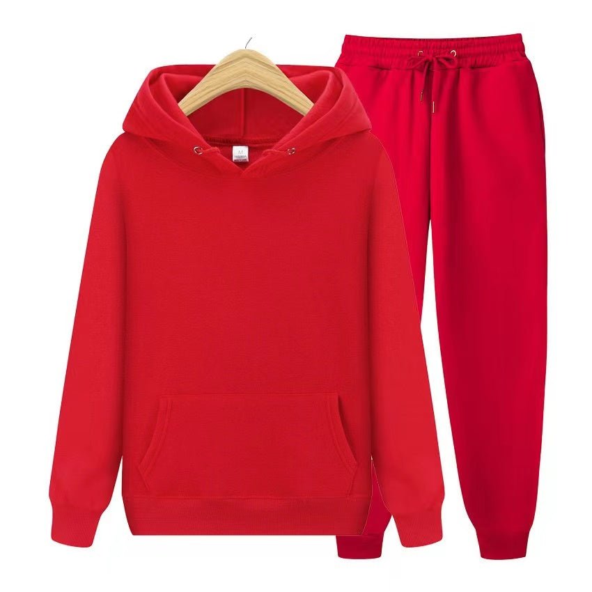 Sporty women's two-piece set, featuring a casual hoodie and comfy jogger pants for athleisure.
