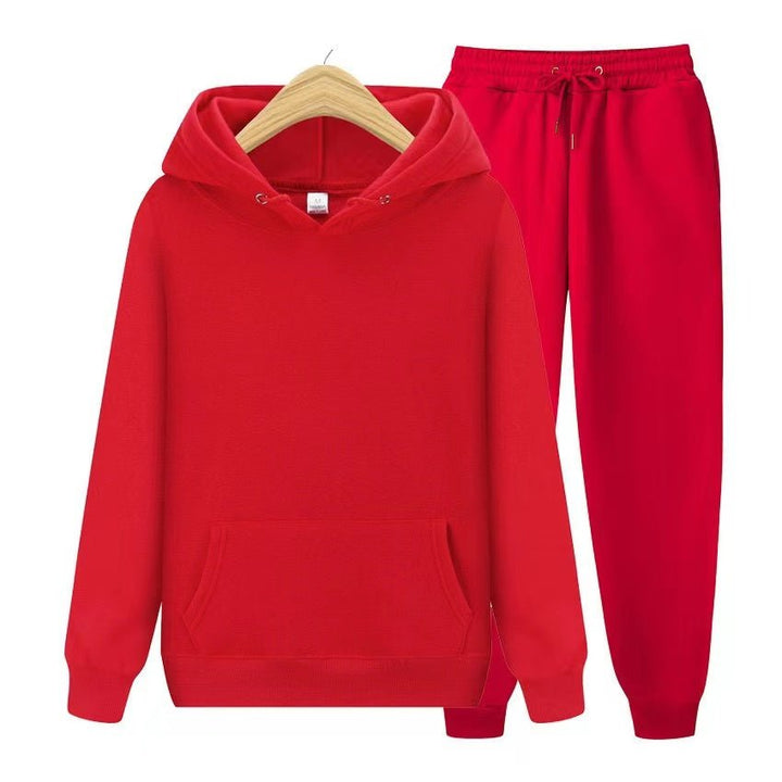 Sporty women's two-piece set, featuring a casual hoodie and comfy jogger pants for athleisure.