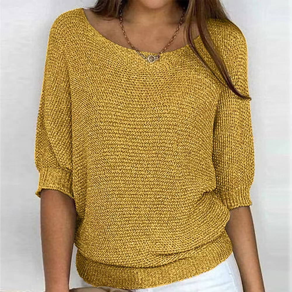 Comfortable women's knit pullover, an essential for winter fashion & soft wear.