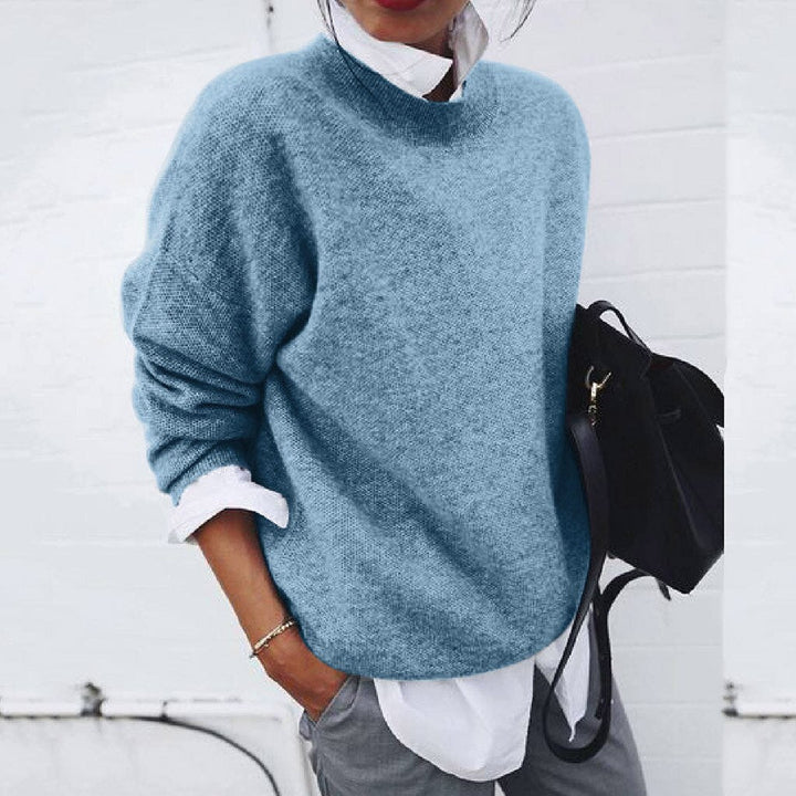 Soft, warm women's pullover sweater. Ideal for everyday comfort or casual fall and winter wear. Cozy fine knit.