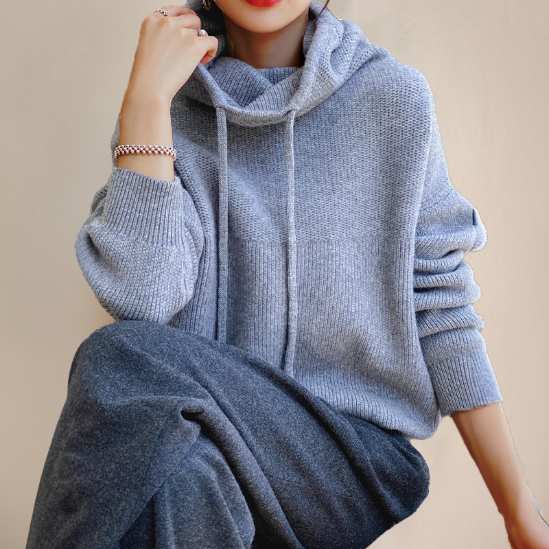 Chic women's high neck sweater, a versatile long sleeve top for winter fashion & wardrobe layering.