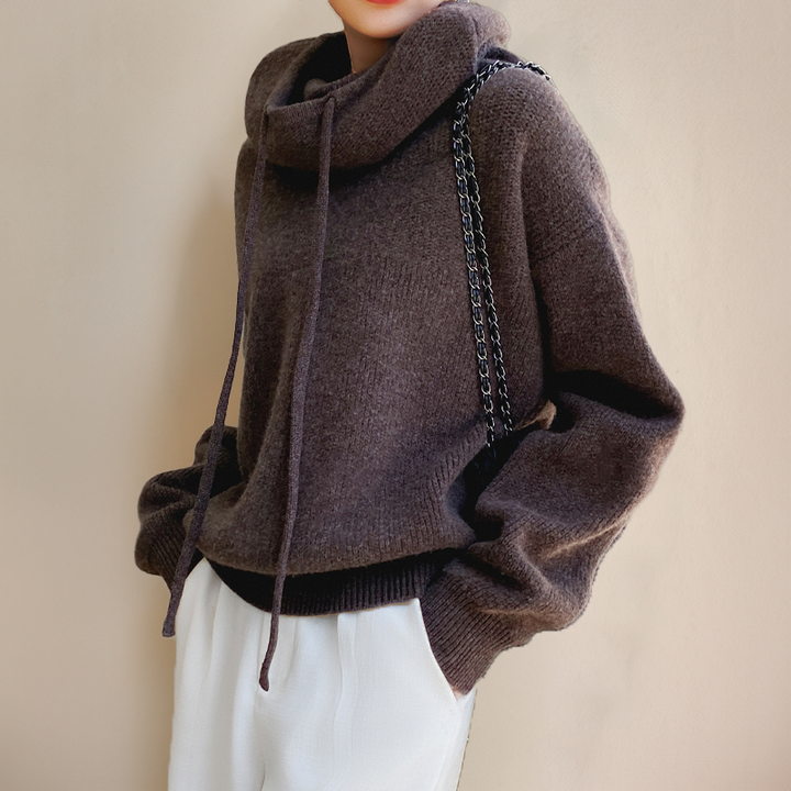 Modern women's high neck sweater for stylish casual outfits & comfortable everyday fashion.